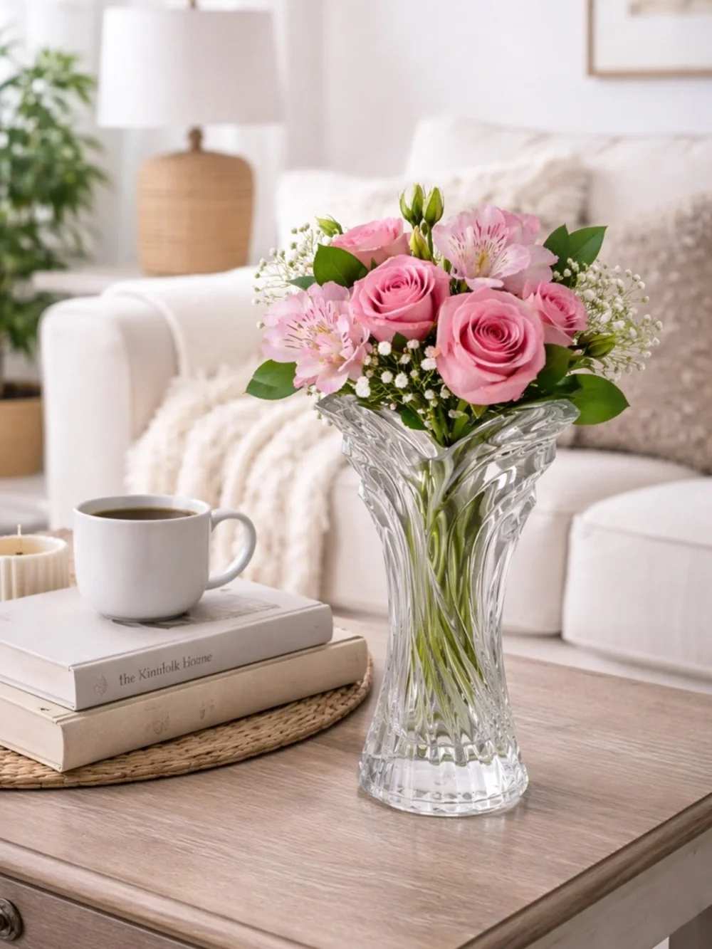 MIKASA Spring Flair Vase 8” Crystal Vintage With Box Tag Japan Discontinued